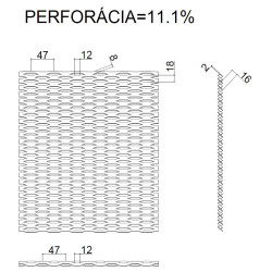 Ťahokov Al, kosoštvorcové oko, mostík: 8mm, 1500x1000x2mm Ťahokov Al, kosoštvorcové oko, mostík: 8mm, 1500x1000x2mm